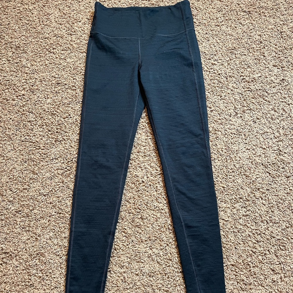 Athleta Leggings Womens Teal Chaturanga Jaquard Size Small IL:R